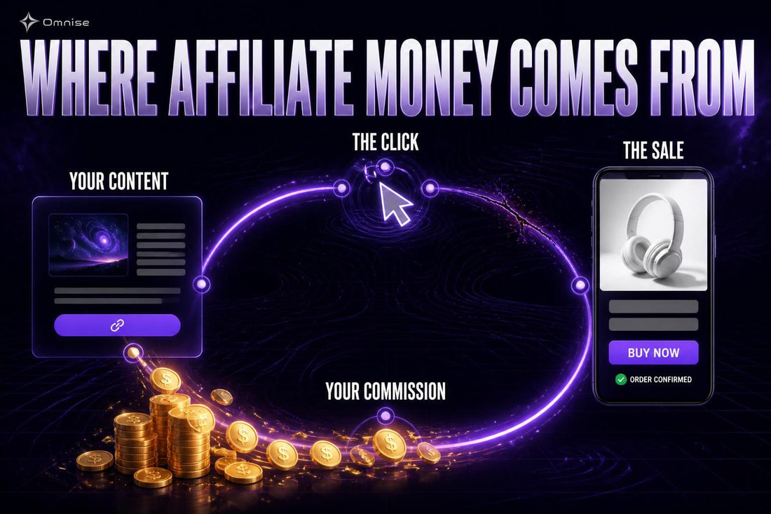 The affiliate money loop: content, click, sale, and commission flowing back