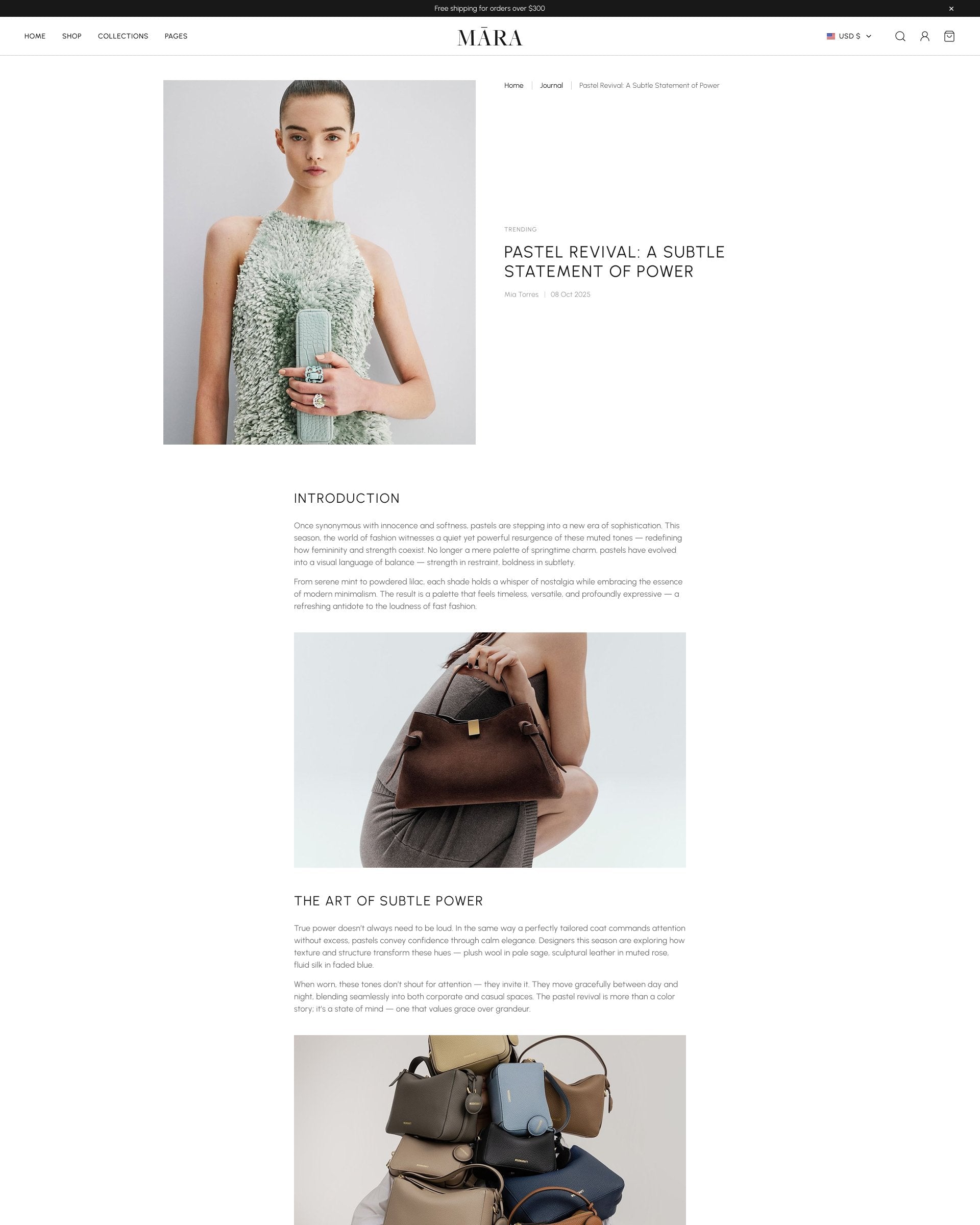 Mara - Bags Blog Post Page Template for Shopify | Omnise