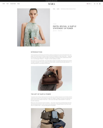 (Template) - Mara - Bags Blog Post Page Template for Shopify | BeAe