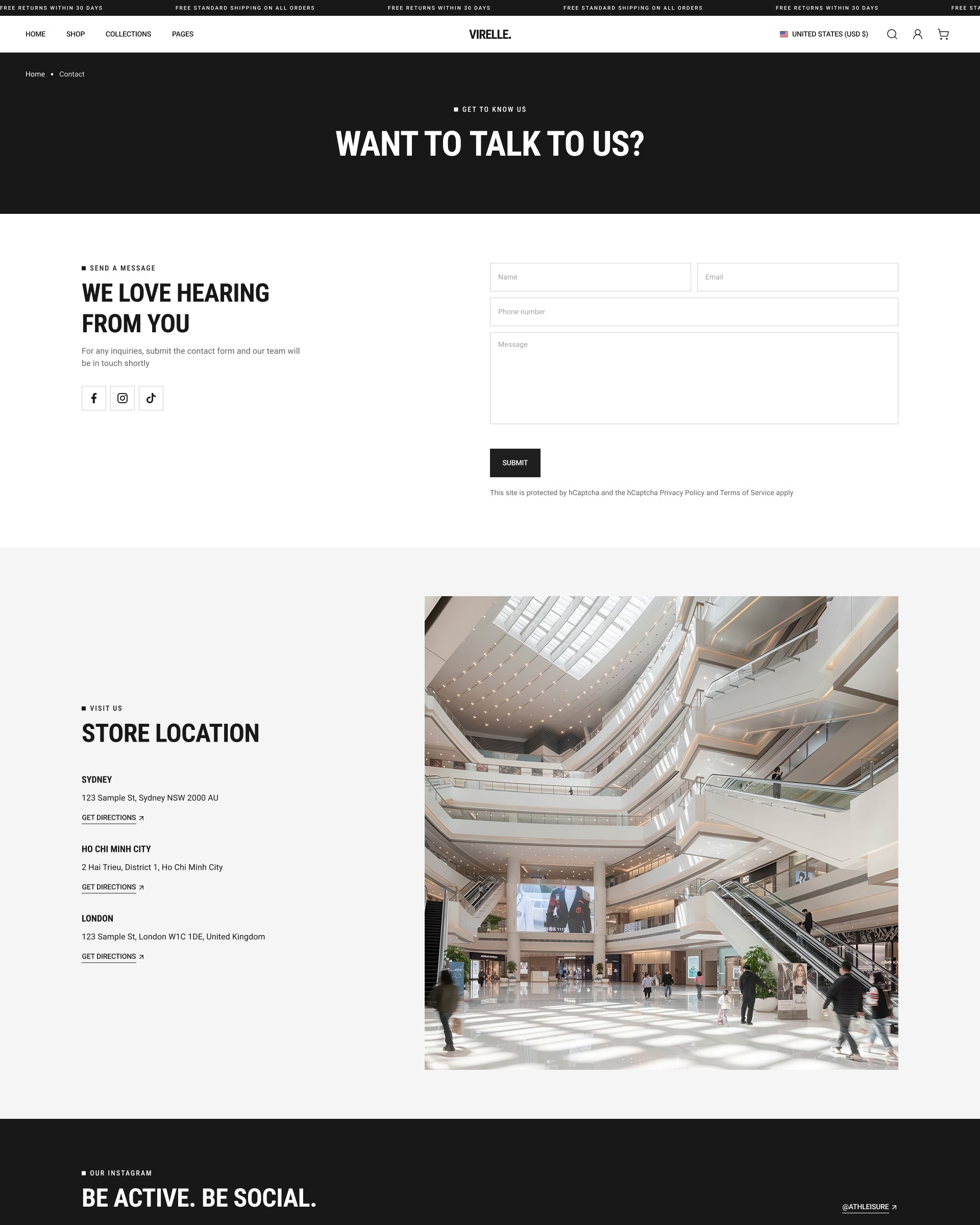 Virelle - Clothing Contact Page Template for Shopify | Omnise
