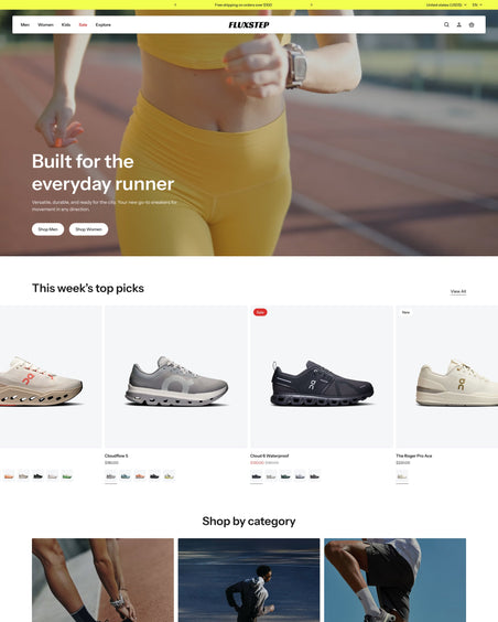 Fluxstep - Shoes Homepage Template for Shopify | Omnise