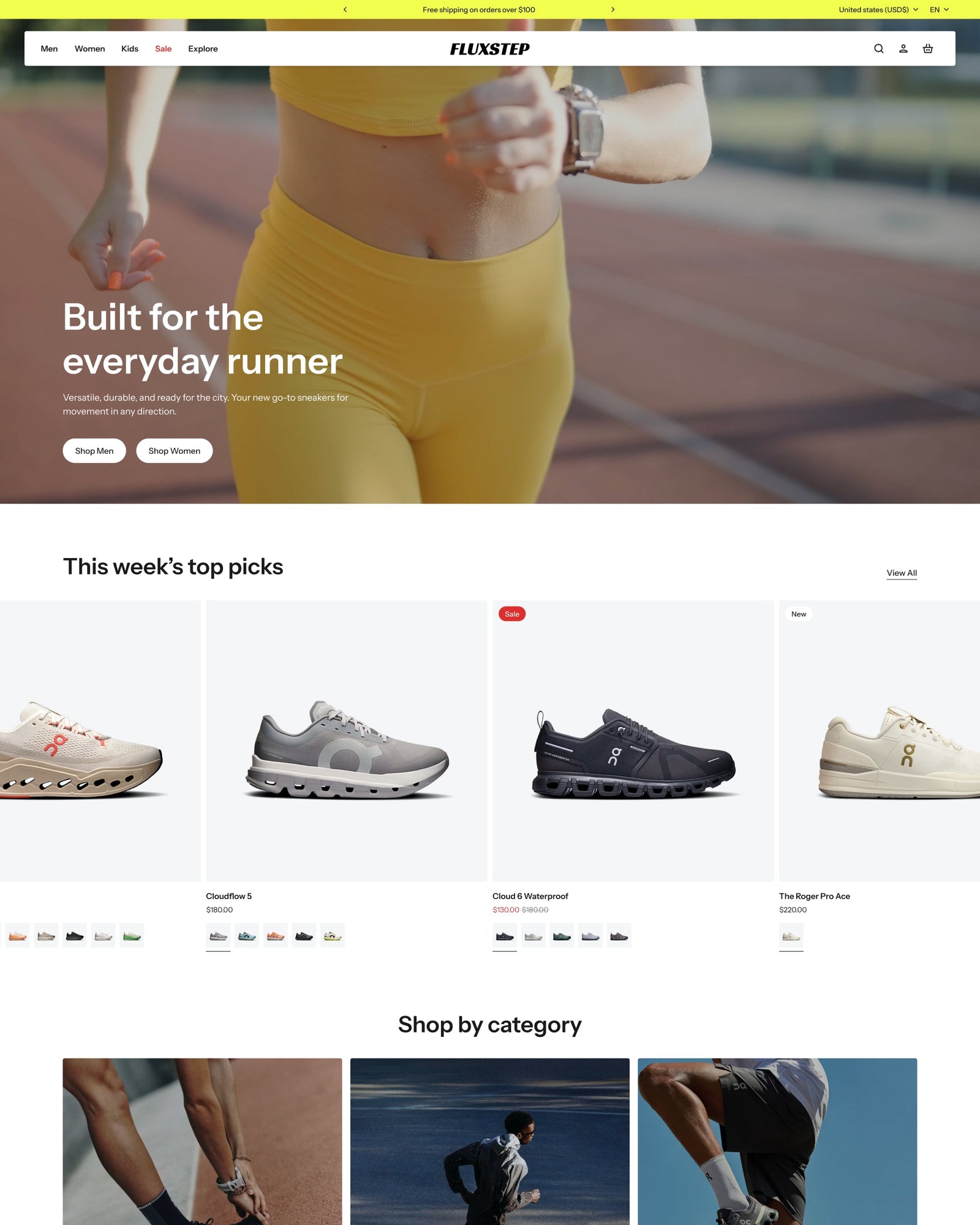 Fluxstep - Shoes Homepage Template for Shopify | Omnise