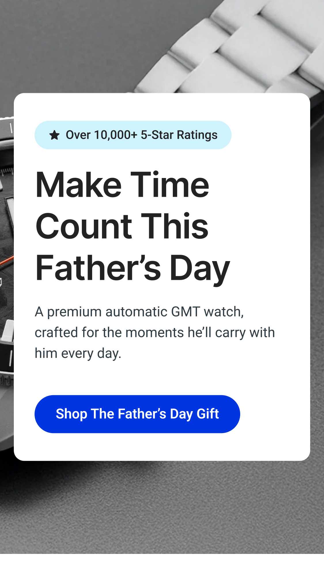 Nexaro Landing Page template for Shopify Watch Store on mobile view