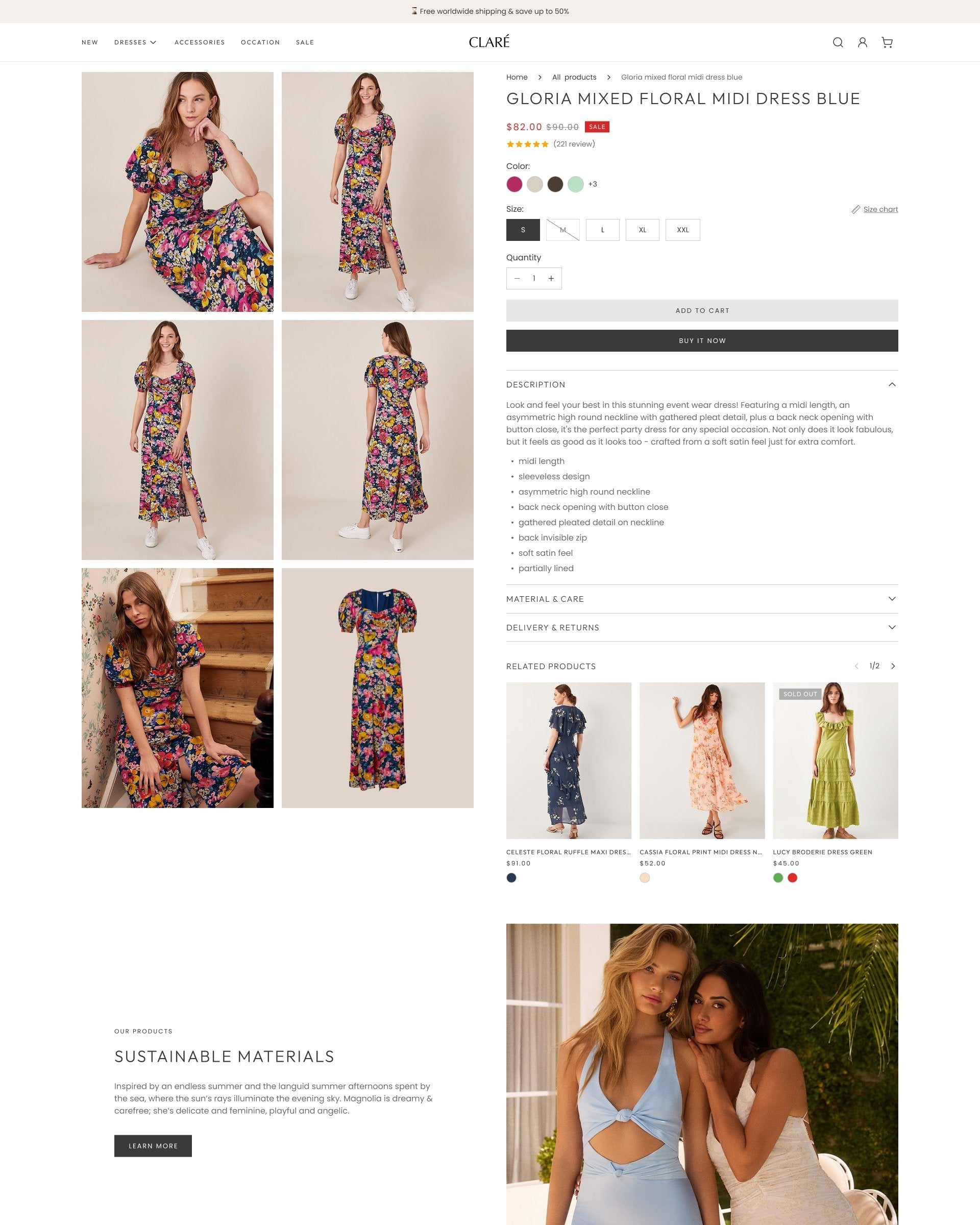 Clare Clothing Product template desktop 