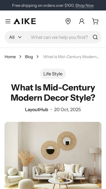 (Template) - Aike - Home & Decor Blog Post Page Template for Shopify | BeAe