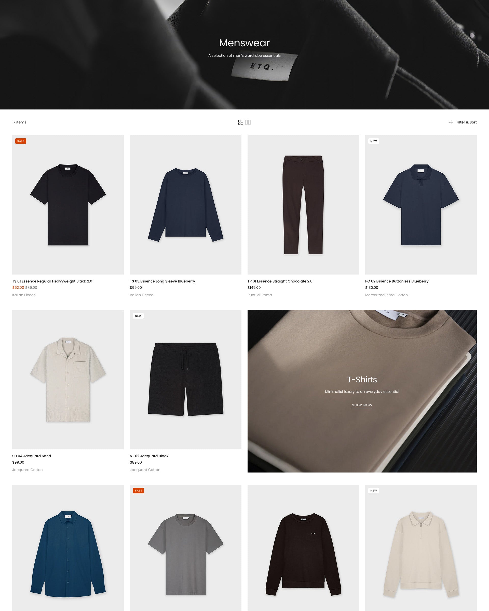 Arche Clothing Collection Page template for Shopify store