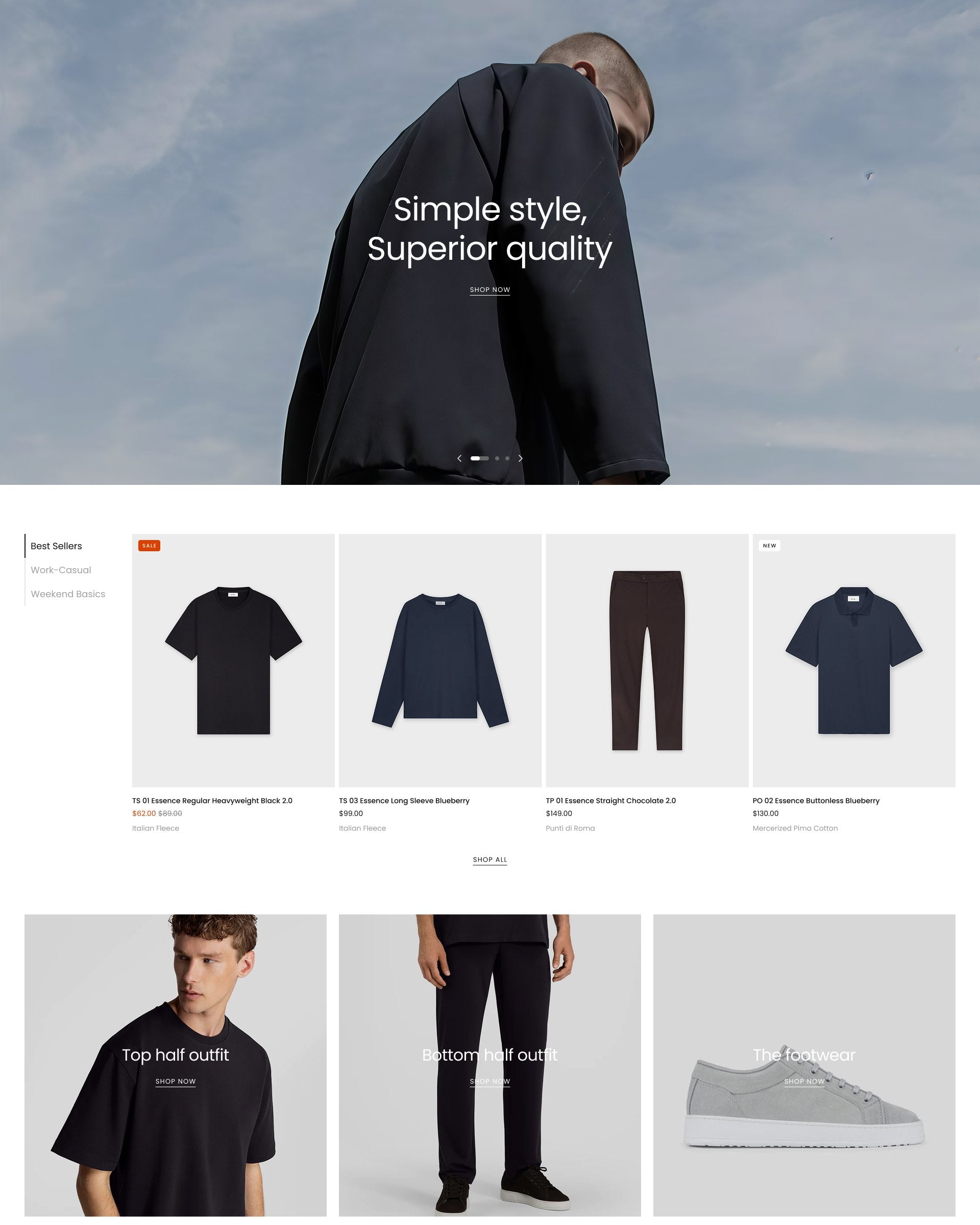 Arche Clothing Homepage
