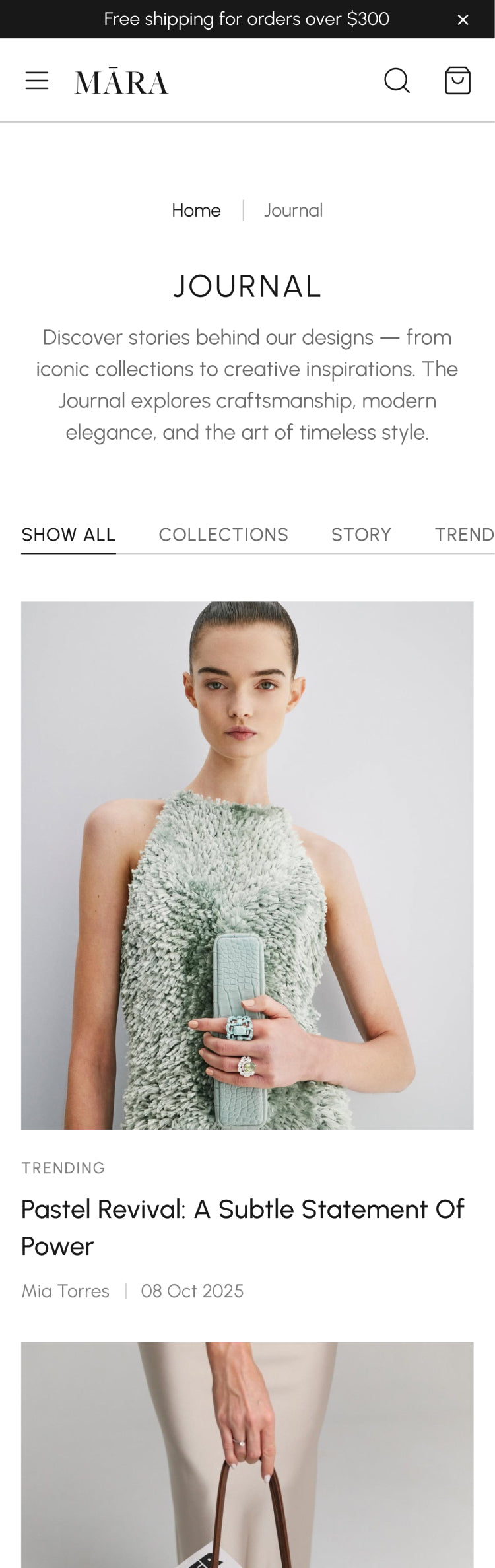 Mara - Bags Blog Page Template for Shopify | Omnise