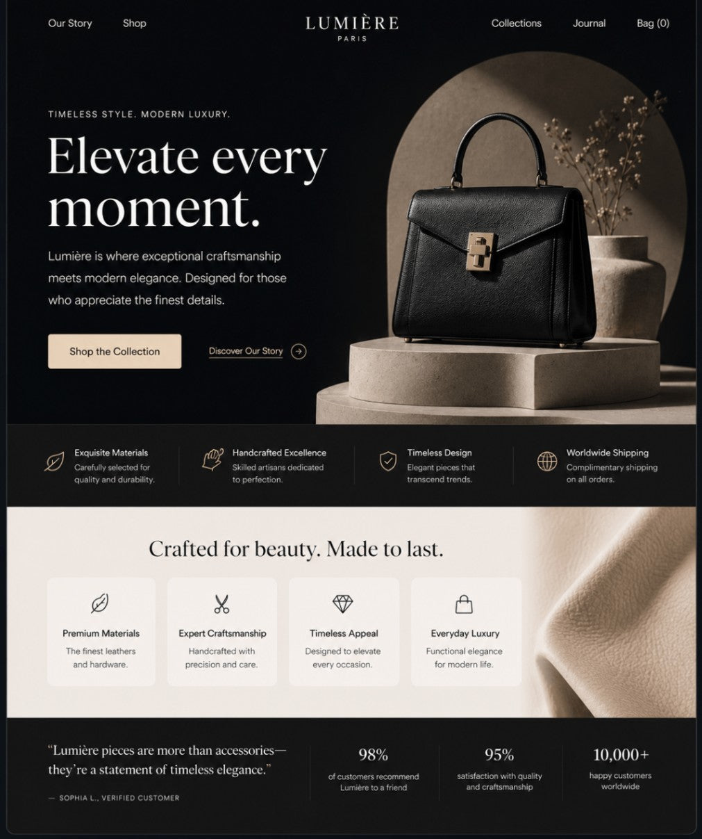Generated Shopify page
