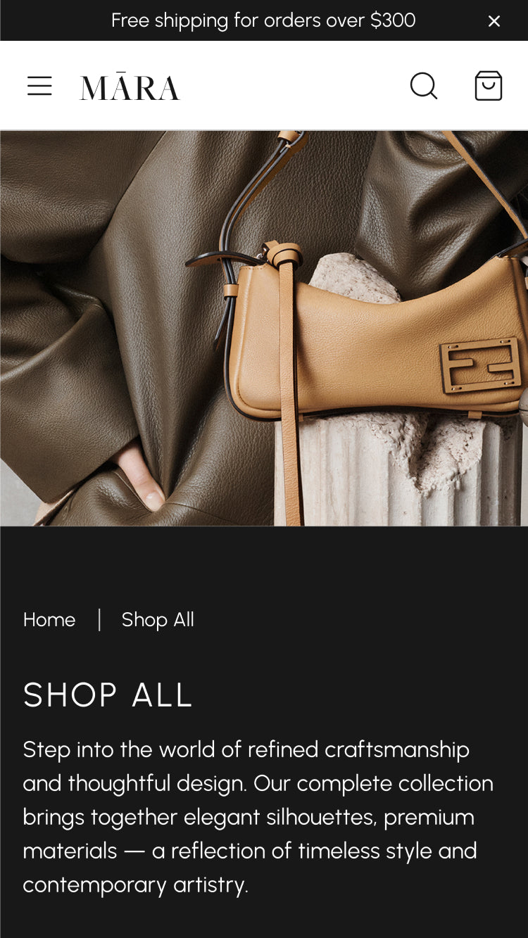 Mara - Bags Collection Page Template for Shopify | Omnise