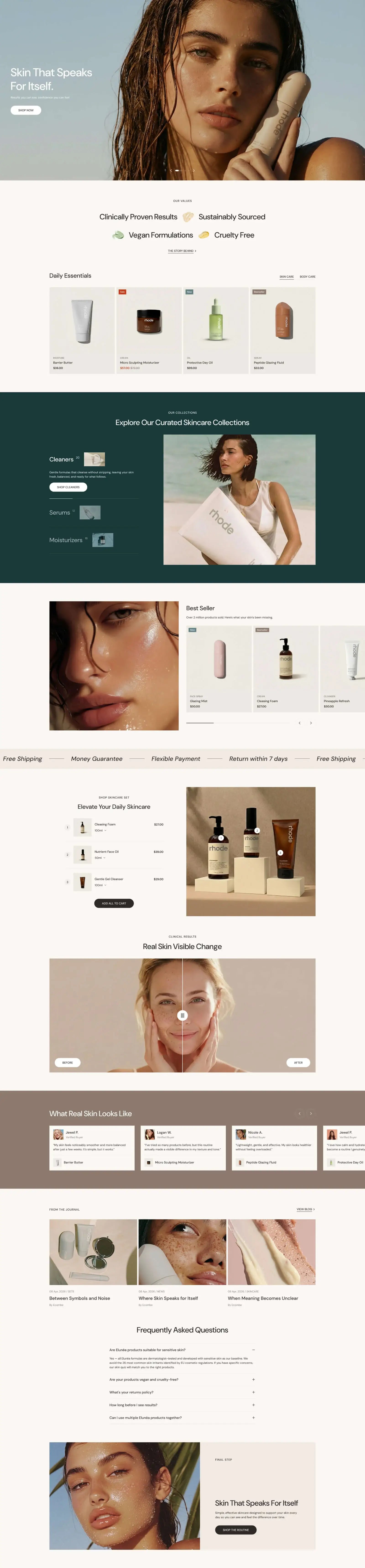 Elunéa - Beauty Homepage Template for Shopify | Omnise