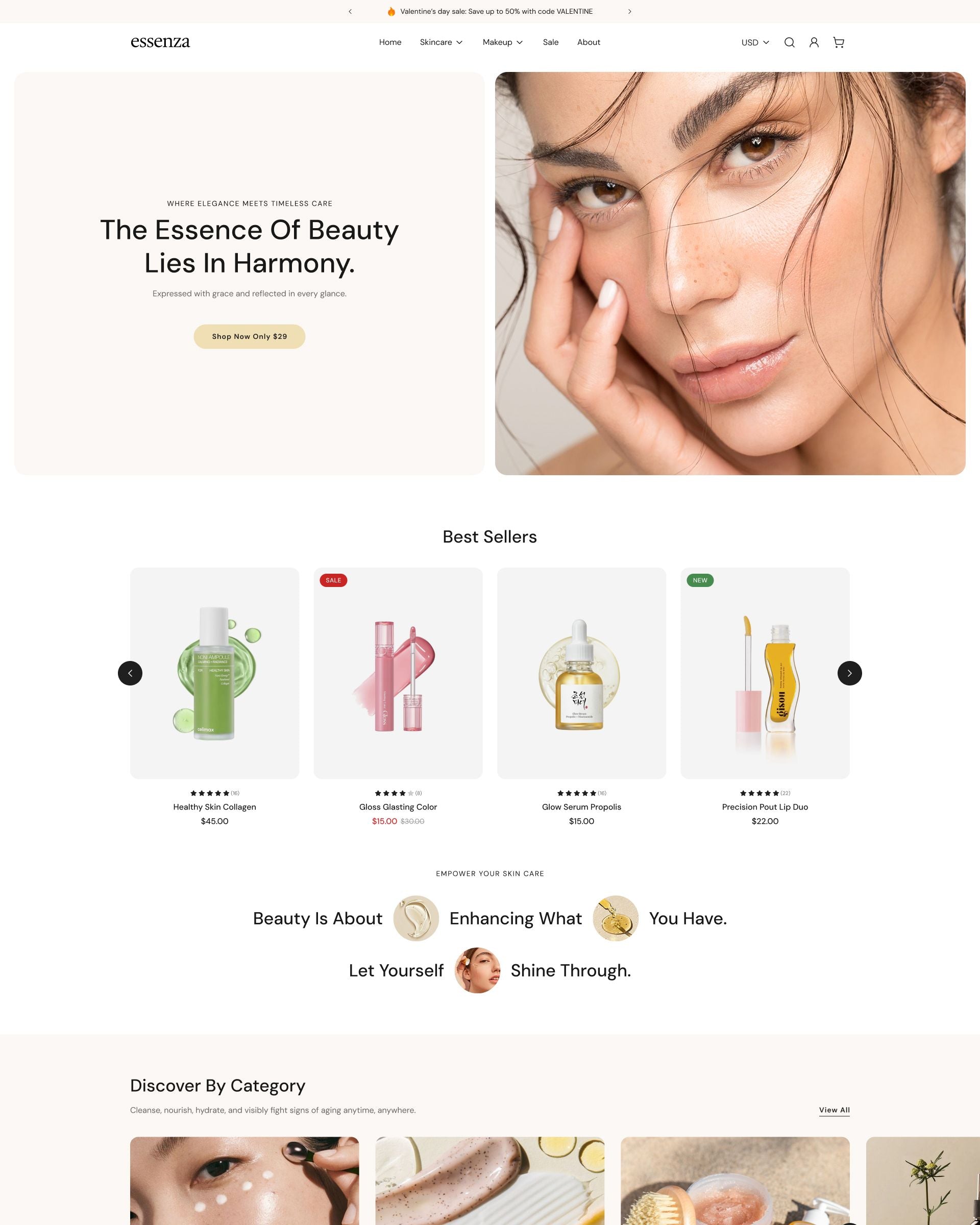 Essenza - Beauty Homepage Template for Shopify | Omnise