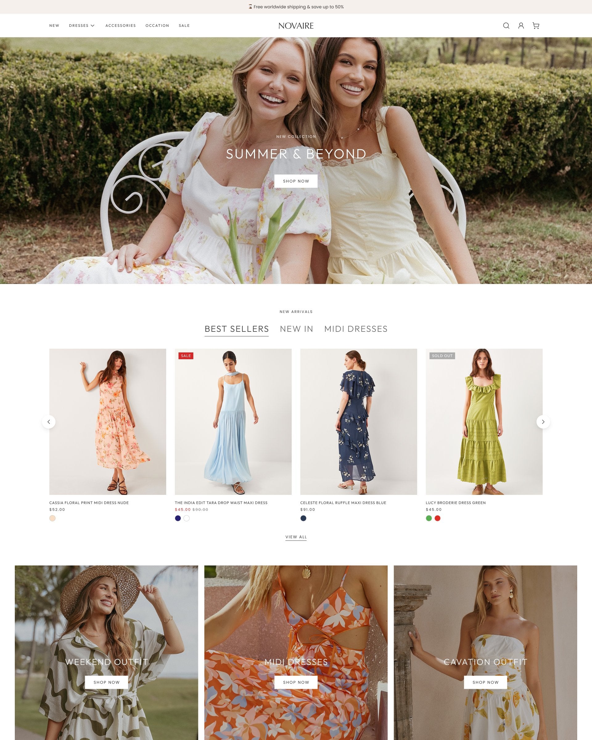 Novaire - Clothing Homepage Template for Shopify | Omnise