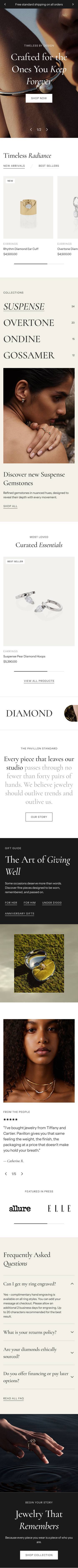 Pavillon - Jewelry Homepage Template for Shopify | Omnise