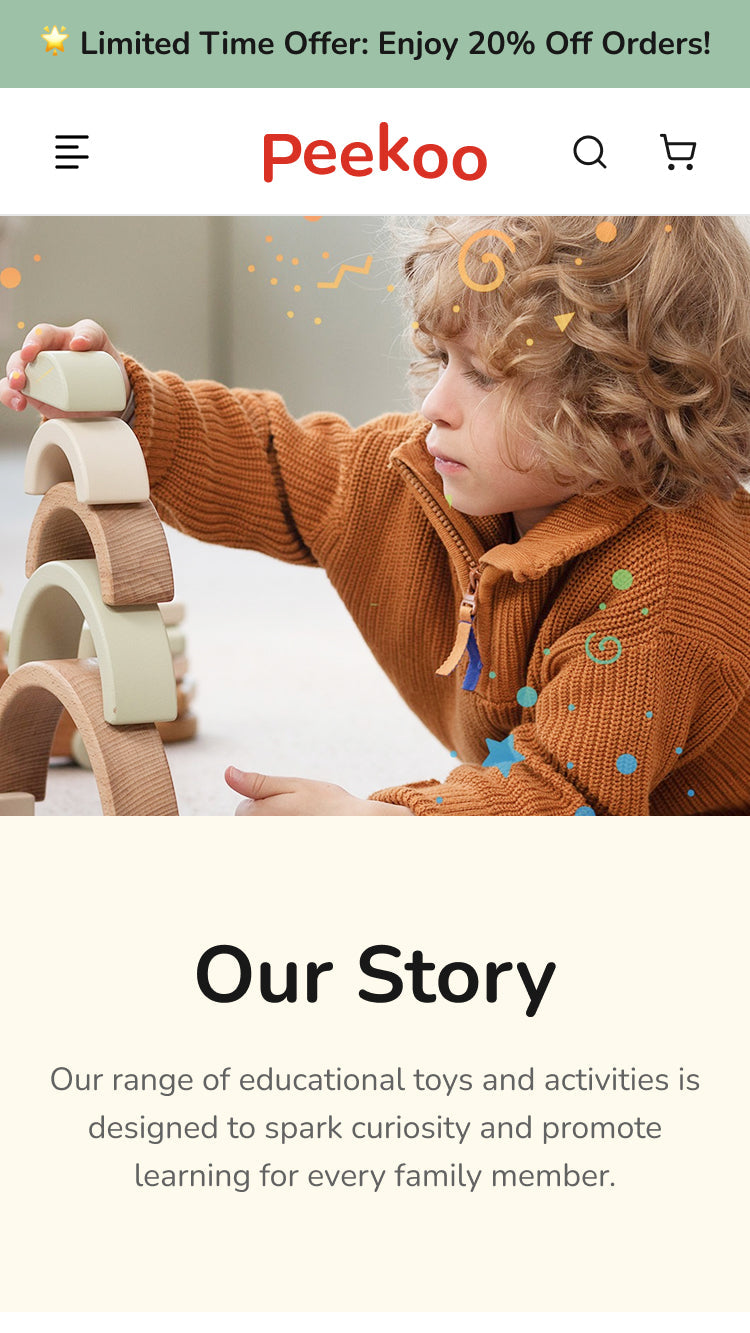 Peekoo About Page Template for Shopify Toys Store on Mobile