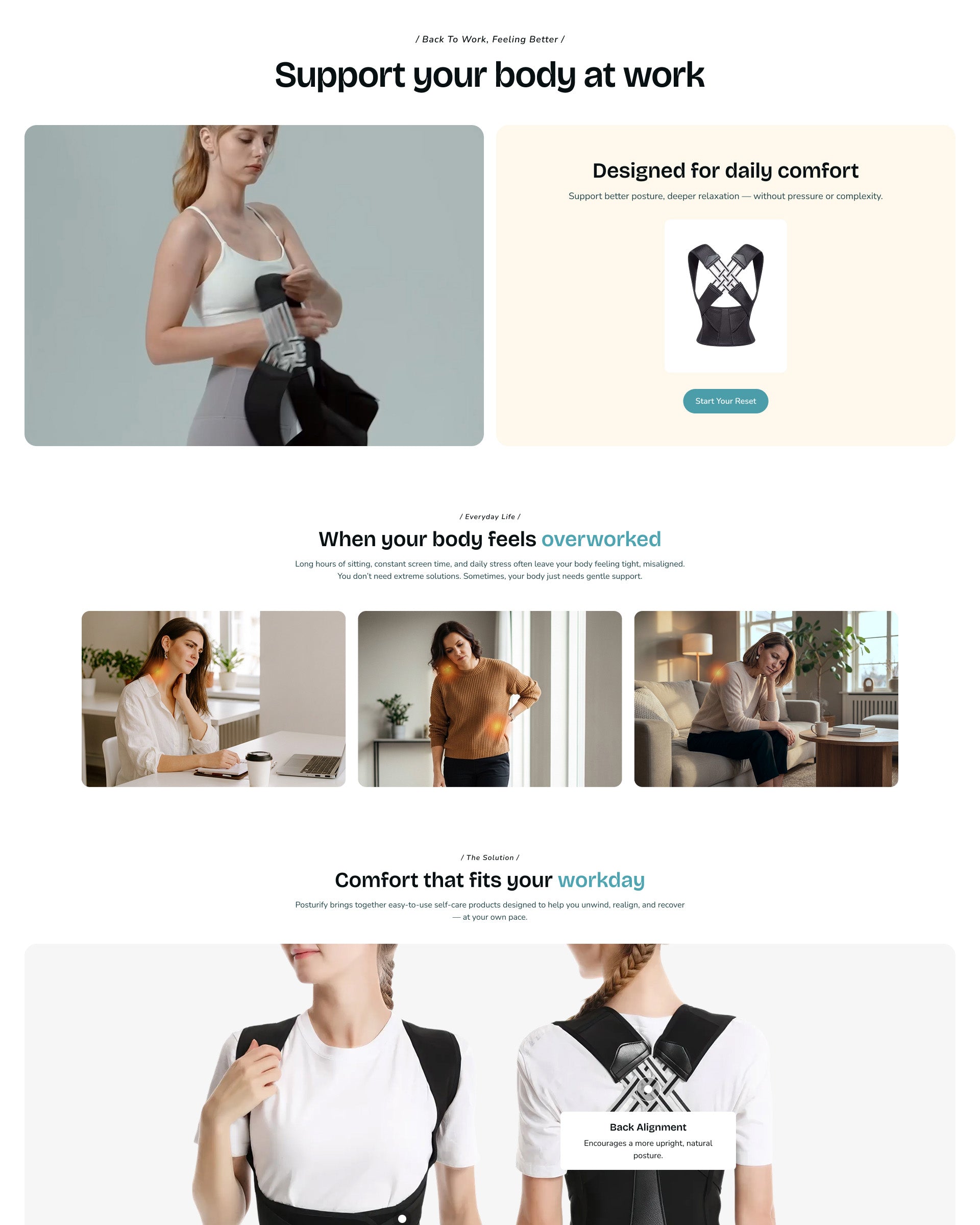 Posturify Wellness Landing Page template for Shopify