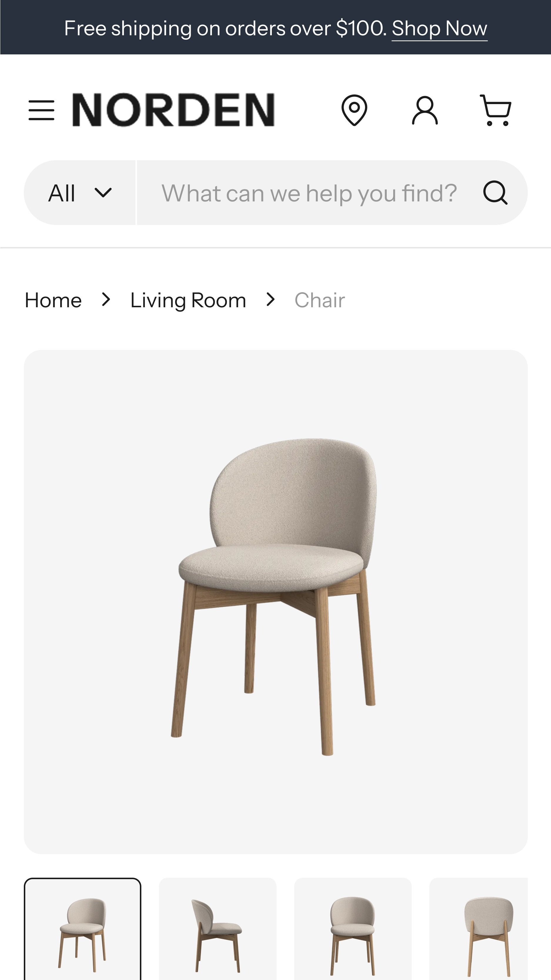 norden home product page desktop
