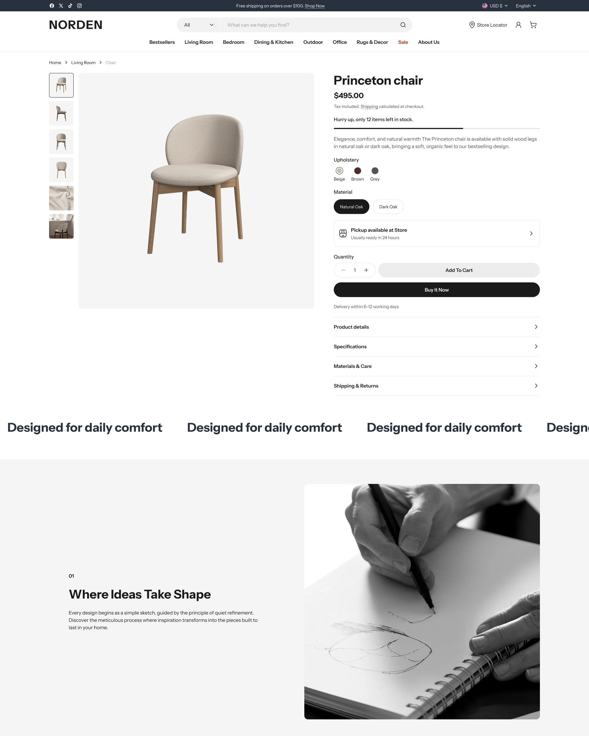 norden product page desktop