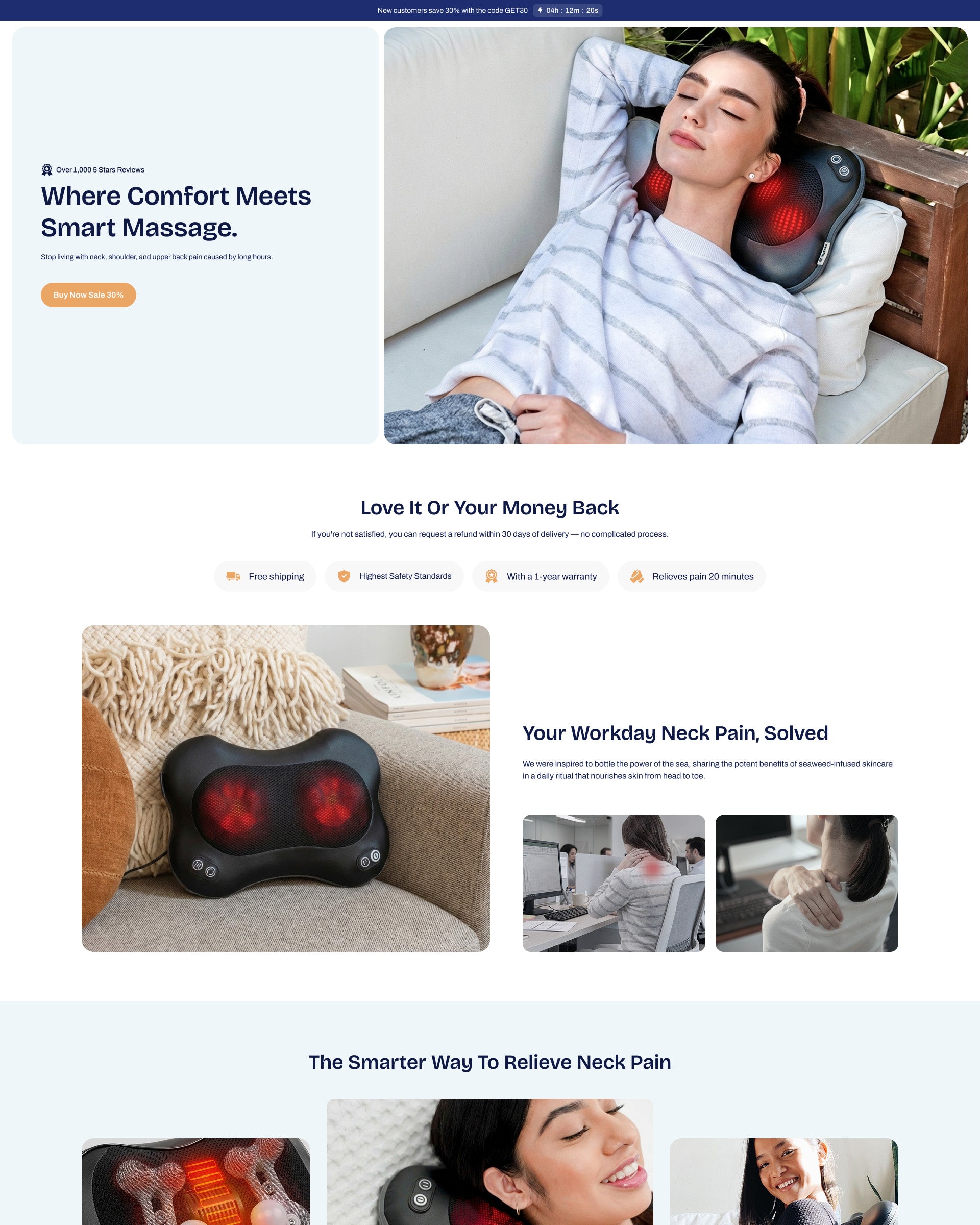 Relaxio Wellness Landing Page Template for Shopify store