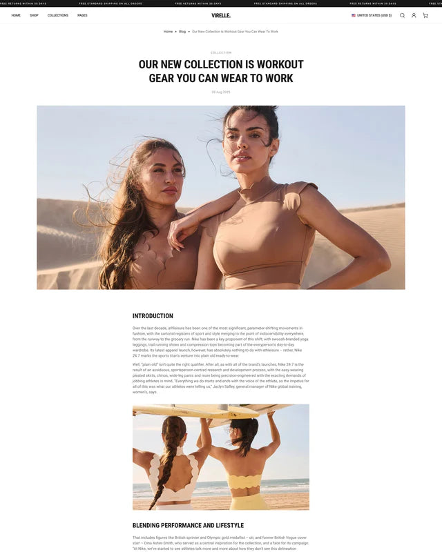 (Template) - Virelle - Clothing Blog Post Page Template for Shopify | BeAe