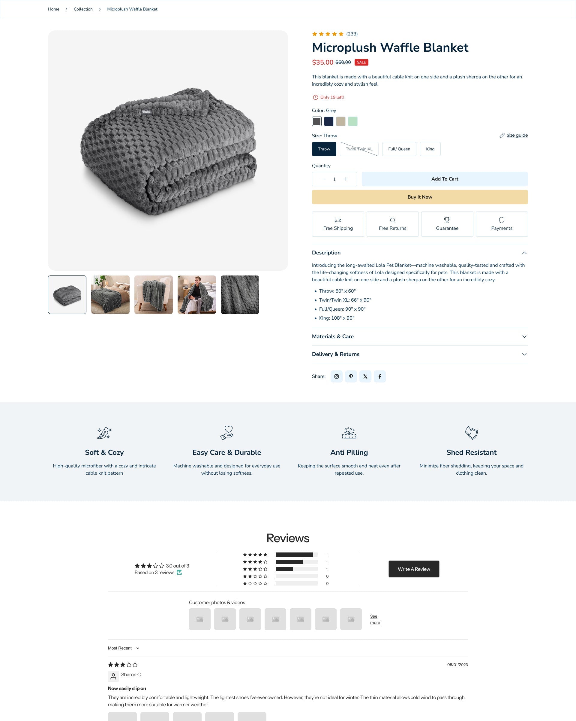 Warmly Home & Decor Product Page Template for Shopify store