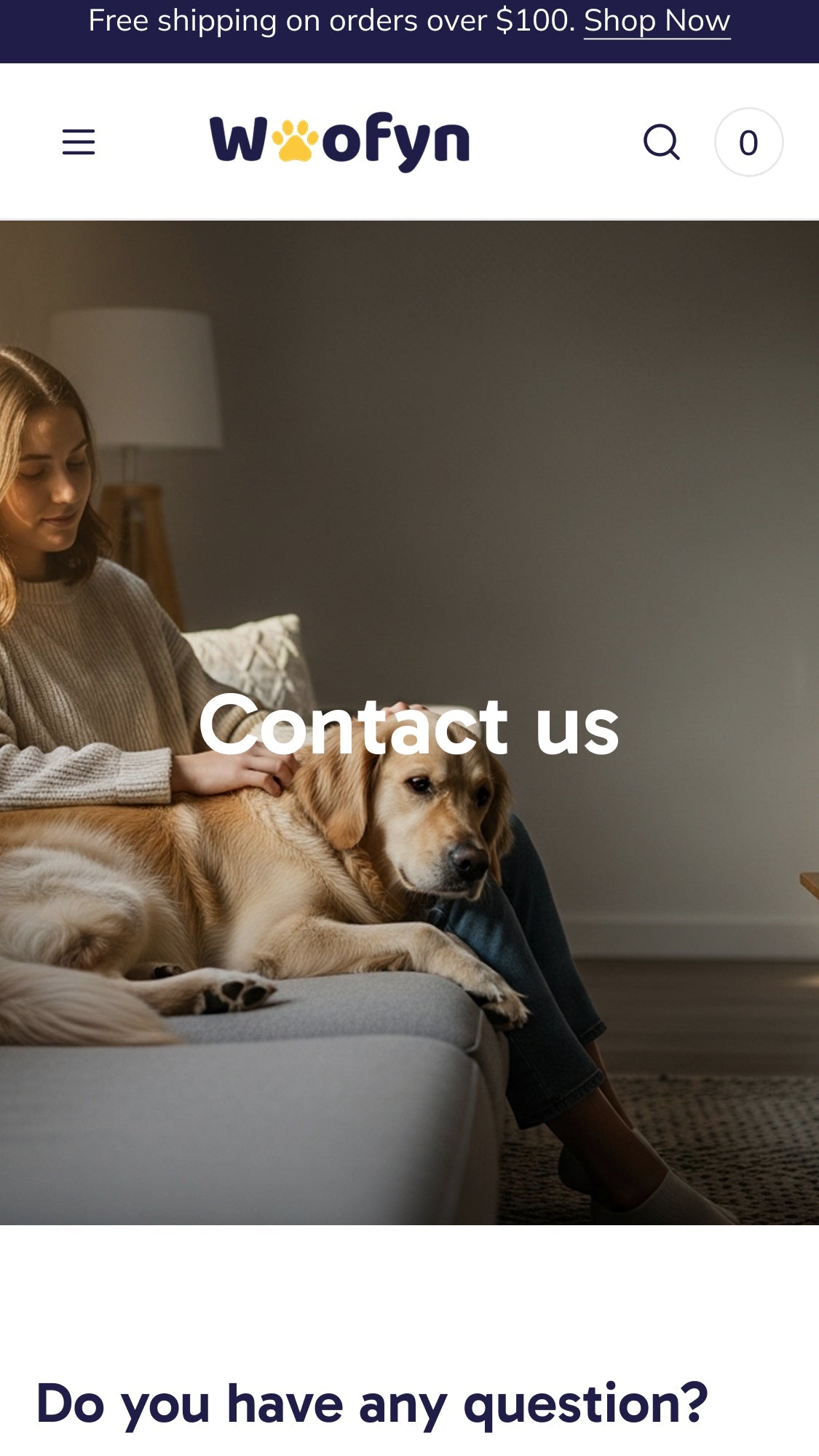 Wofyn - Pets Contact Page Template for Shopify | Omnise