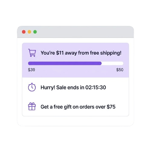Cart urgency or incentive